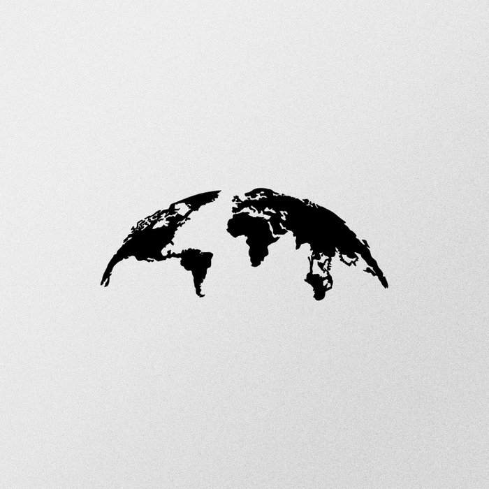 Wallity World Map Small Metal Decor Negro